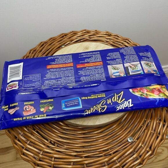 New Ziploc Zip'N Steam 7‎ Large Steam Cooking Bags Microwave Discontinued Rare - Picture 2 of 6